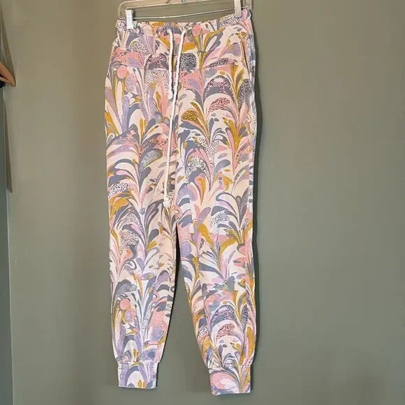 Anthropologie Saturday Sunday Flora Printed Joggers Tie Waist Colorful Sz XS - Picture 5 of 10